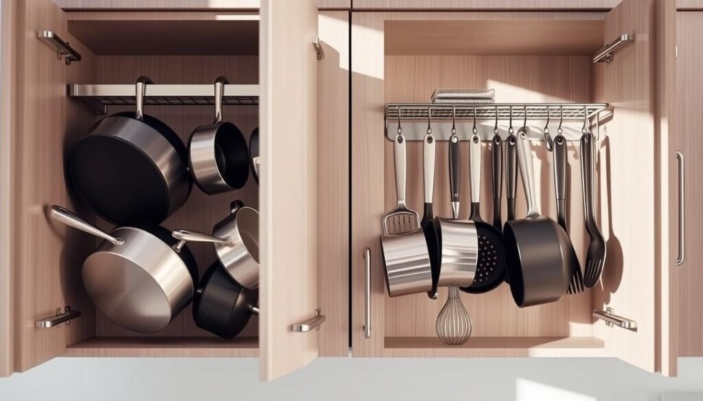 Cabinet door organizers