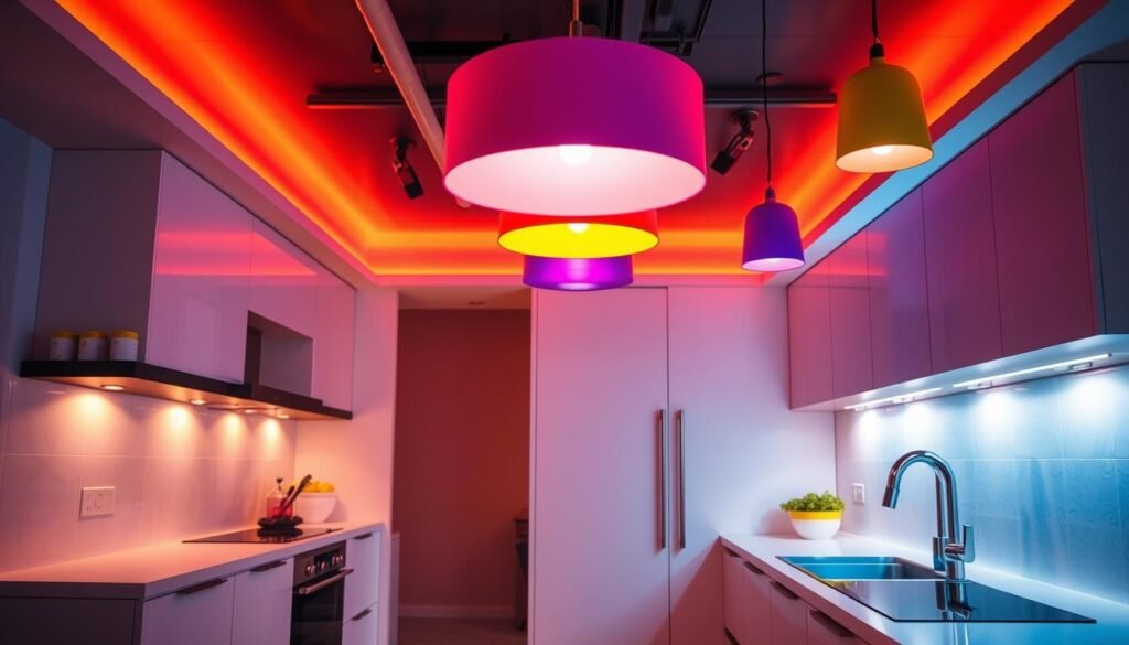 Colored Kitchen Lighting