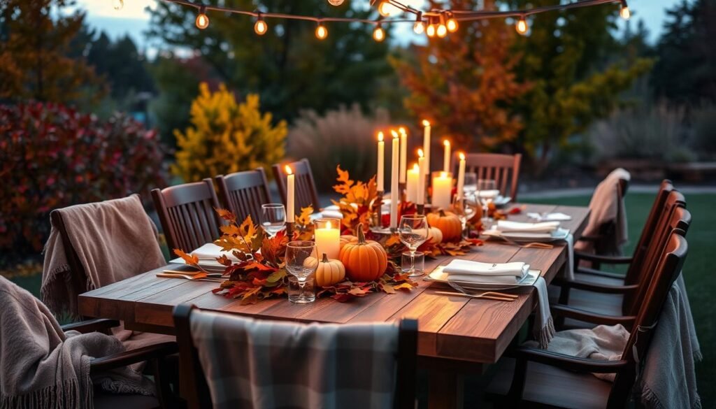 Outdoor fall dinner party