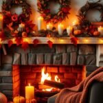 fall fireplace decor