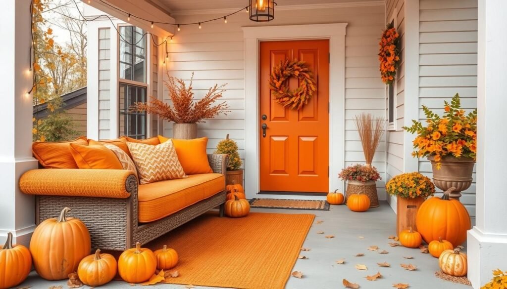 monochromatic orange porch