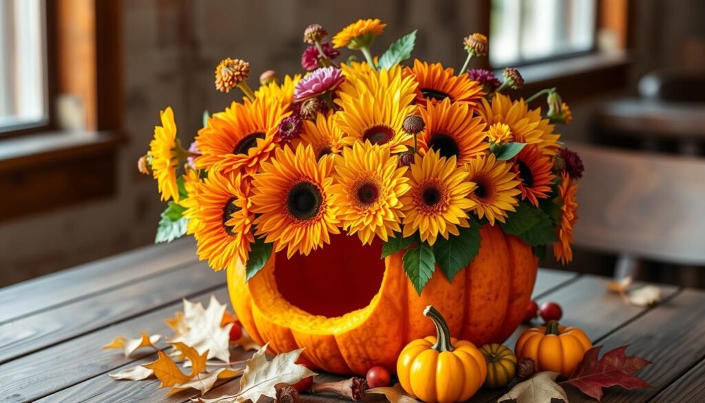 pumpkin vase centerpiece