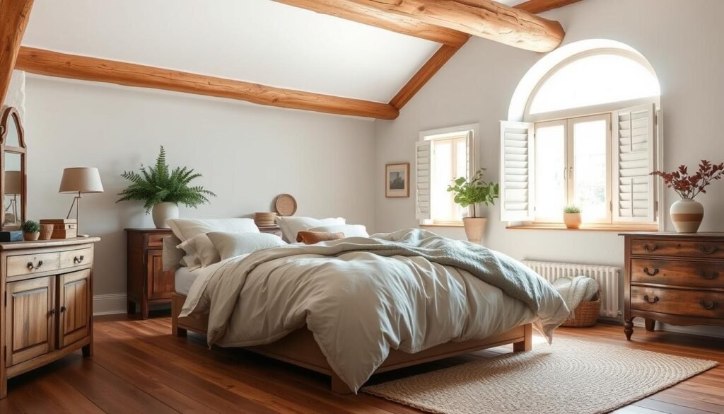 rustic neutral bedroom