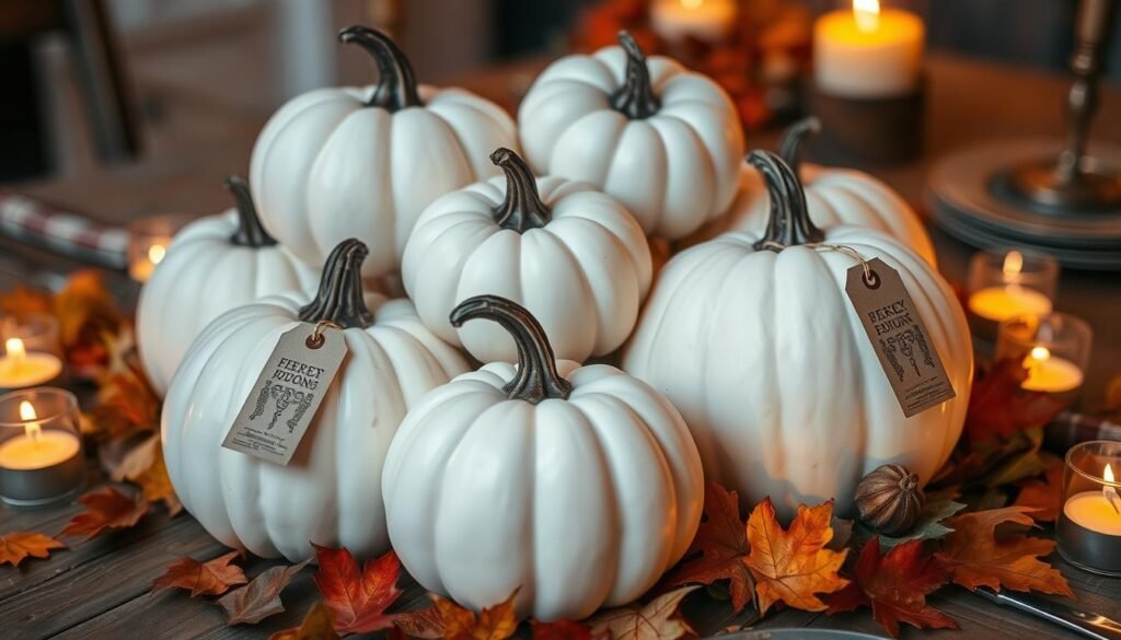 white pumpkin centerpiece